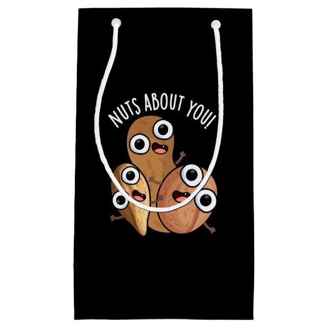 Nüsse über dich lustig Nut Puns Dark BG Kleine Geschenktüte (Vorderseite)