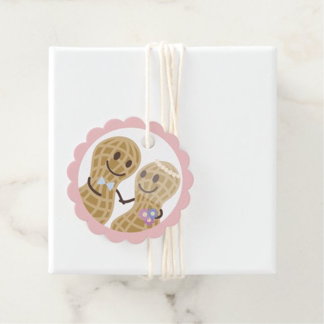 Nüsse über einander lustige Niedliche Hochzeit Geschenkanhänger (Beispiel)