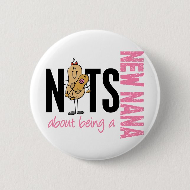 Nüsse über eine neue Nana sein 1 Rosa Button (Vorderseite)