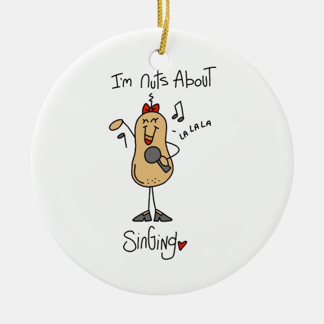 Nüsse über Gesang-T - Shirts und Geschenke Keramikornament (Vorne)