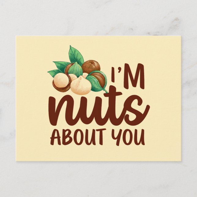 Nüsse über Ihre Niedliche Liebe Funny Valentine's  Postkarte (Vorderseite)