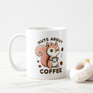 Nüsse über Kaffee Lustig Kawaii Eichhörnchen  Kaffeetasse