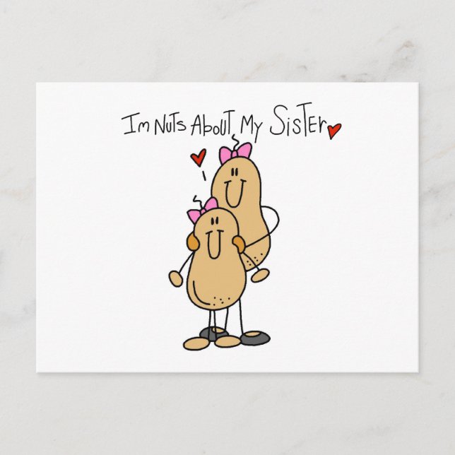 Nüsse über meine Schwestern T - Shirt und Geschenk Postkarte (Vorderseite)
