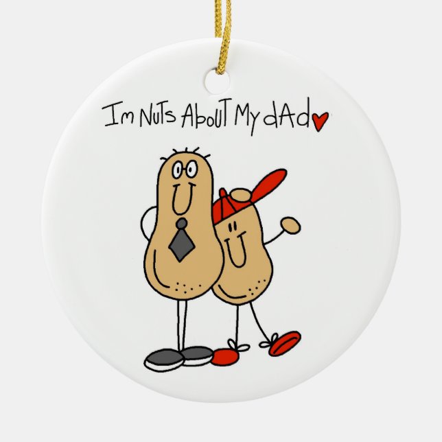 Nüsse über meine Vater-T - Shirt und Geschenke Keramikornament (Vorne)