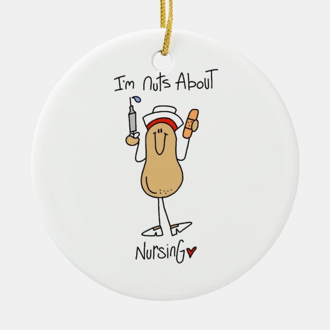 Nüsse über nährende T - Shirt und Geschenke Keramikornament (Vorne)