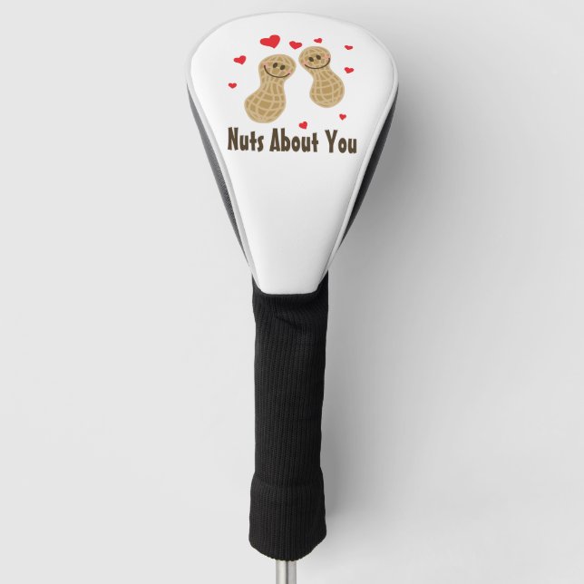 Nüsse über Sie Niedliche Erdnüsse Liebe Essen Puff Golf Headcover (Vorderseite)