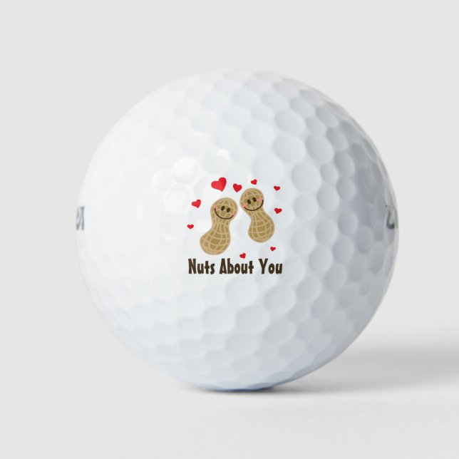 Nüsse über Sie Niedliche Erdnüsse Liebe Essen Puff Golfball (Vorderseite)