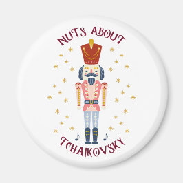 Nüsse über Tchaikovsky Nutcracker Music White Magnet
