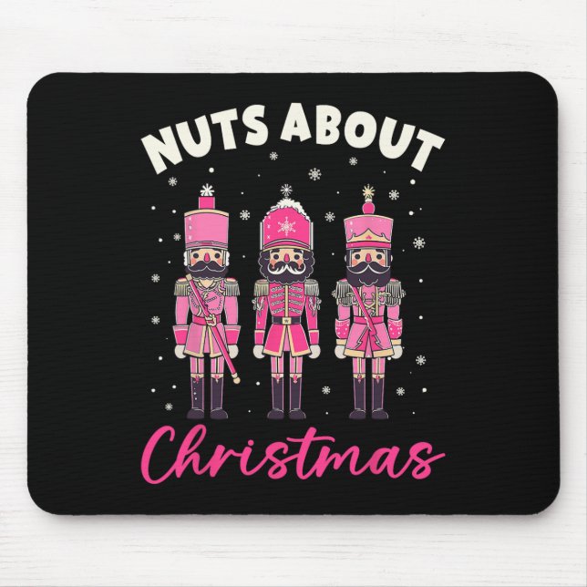 Nüsse über Weihnachten Pink Nutcracker Weihnachts- Mousepad (Vorne)