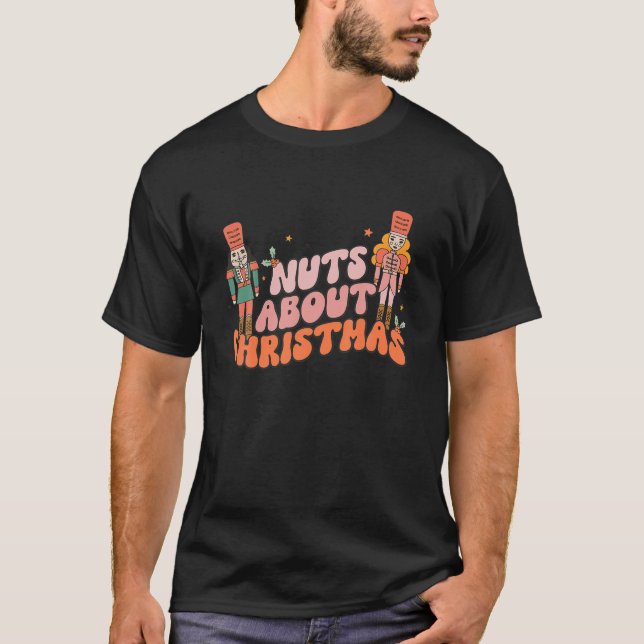 Nüsse über Weihnachten Retro Weihnachten Nutcracke T-Shirt (Vorderseite)