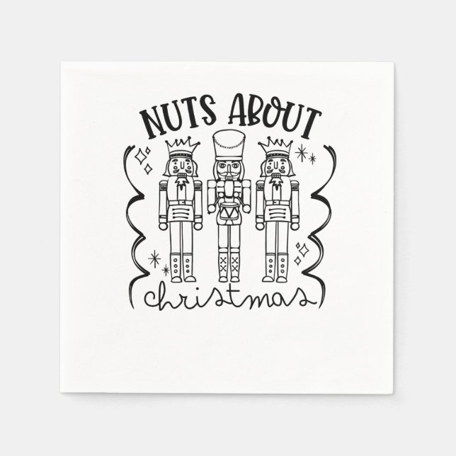 Nüsse über Weihnachten Weihnachts-Nutcracker Serviette (Vorderseite)