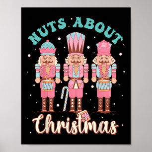 Nüsse über Weihnachtslustige Pastel Weihnachtsnach Poster
