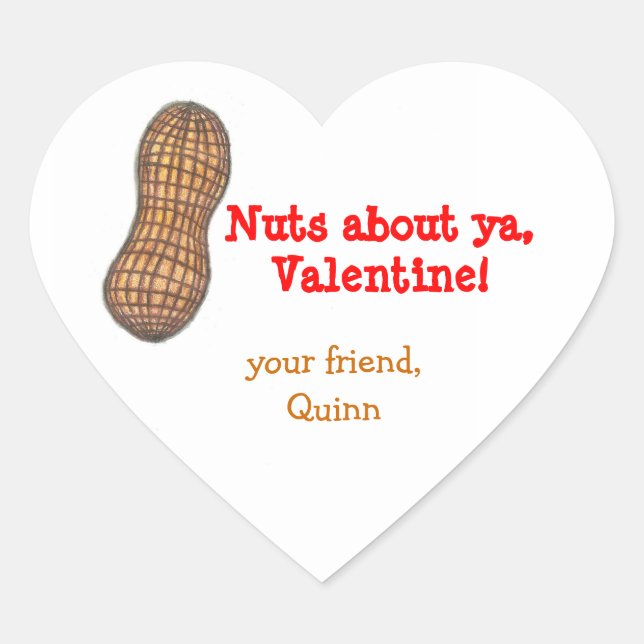 Nüsse über ya Valentine personalisierte Aufkleber (Vorderseite)