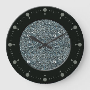 Nüsse - und - Bolzen Muster-Wanduhr Große Wanduhr