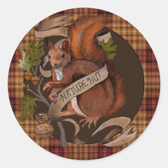 Nusseeichhörnchen Runder Aufkleber (Vorderseite)