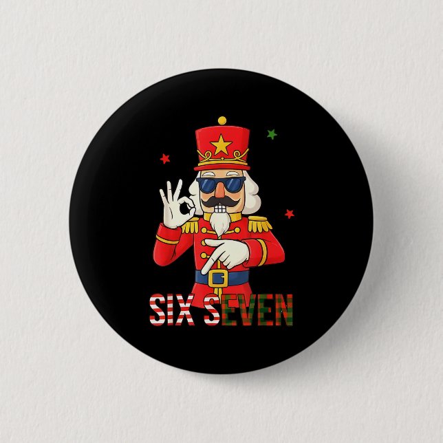 Nussknacker 67 Six Seven Weihnachten Meme Humor Mä Button (Vorderseite)