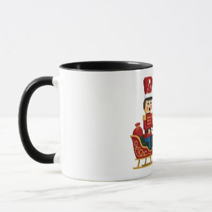 Nussknacker auf einem magischen Weihnachtsschlitte Tasse