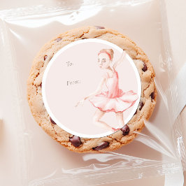 Nussknacker-Ballerina „An/Für“ Weihnachtsaufkleber Runder Aufkleber