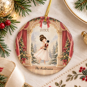 Nussknacker Ballerina Theater Weihnachten Keramik Ornament