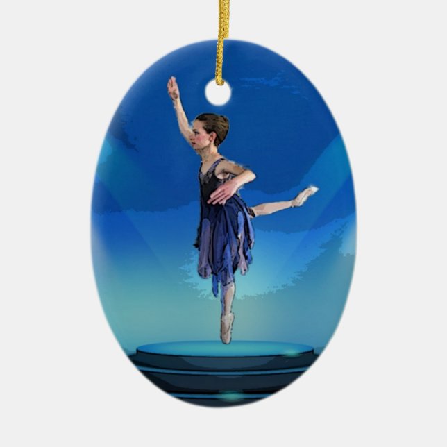 Nussknacker-Ballerina-Weihnachtsverzierung Keramikornament (Vorne)