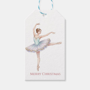 Nussknacker-Ballett-Ballerina im blauen Tutu Geschenkanhänger