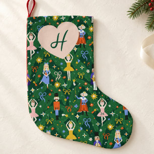 Nussknacker-Ballett-Herz-Monogramm Grün Weihnachte Kleiner Weihnachtsstrumpf