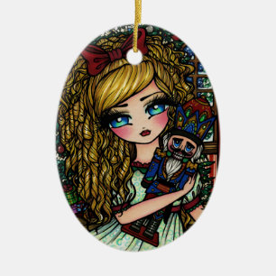 Nussknacker-Ballett-Mädchen-Weihnachtsverzierung Keramik Ornament