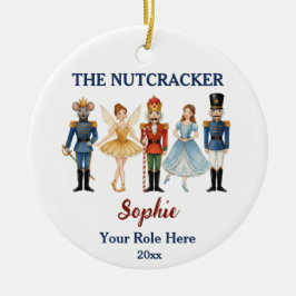 Nussknacker-Ballett mit individuellem Namen und Ro Keramik Ornament