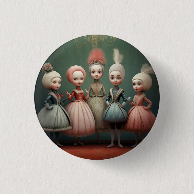 Nussknacker-Ballett-Mode-Buffoons/Polichinelles Button (Vorderseite)