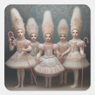 Nussknacker-Ballett-Mode-Mirliton-Tänzer Quadratischer Aufkleber