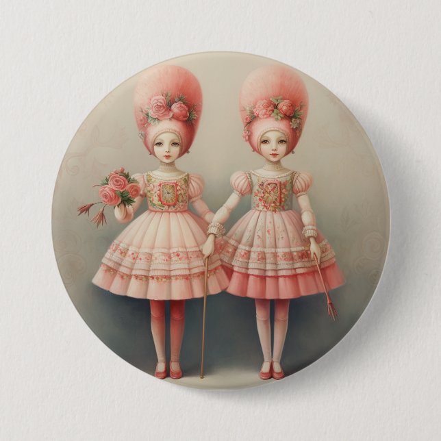 Nussknacker-Ballettmode-russische Tänzer Button (Vorderseite)