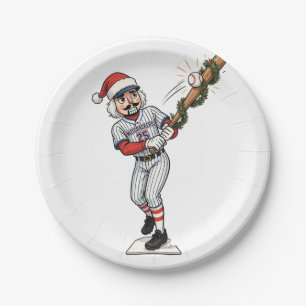 Nussknacker Baseballspieler Feiertag Sport Weihnac Pappteller