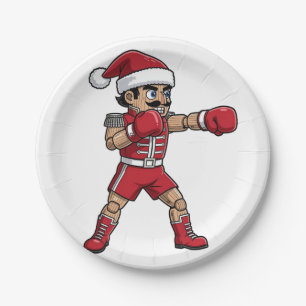 Nussknacker-Boxer-Champion-Feiertag-Kampfsport Pappteller