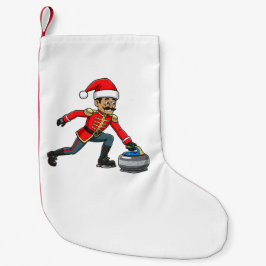 Nussknacker Curling Spieler Urlaub Wintersport Kleiner Weihnachtsstrumpf