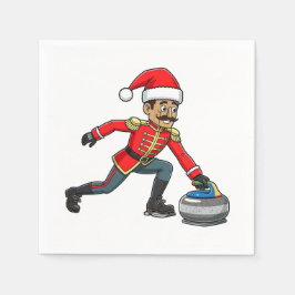 Nussknacker Curling Spieler Urlaub Wintersport Serviette
