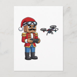 Nussknacker-Drohnenpilot-Tech-Weihnachts-Gaming-X Postkarte