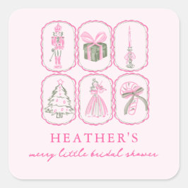 Nussknacker Eine Fröhliche Kleine Bridal Shower Quadratischer Aufkleber