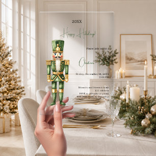 Nussknacker Grüne Minimalistische Luxus-Weihnachts Acryleinladungen