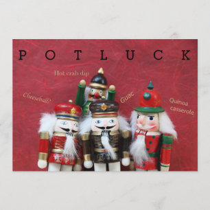 Nussknacker gruppieren auf rotem potluck einladung