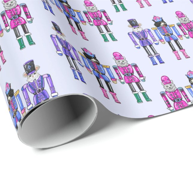 Nussknacker-Haustiere  Geschenkpapier (Rolleneckpunkt)