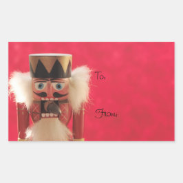 Nussknacker mit Eichenschild-Aufklebern Rechteckiger Aufkleber