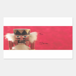 Nussknacker mit Eichenschild-Aufklebern Rechteckiger Aufkleber