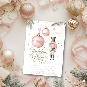 Nussknacker Pink Gold Ornamente Feiertagsfeier Einladung