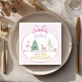 Nussknacker Pink Winter Onederland Geburtstag Serviette