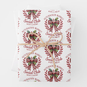 Nussknacker Social Club Einkaufsmarkt Gruppe  Geschenkpapier Set