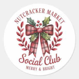 Nussknacker Social Club Einkaufsmarkt Gruppe Runder Aufkleber