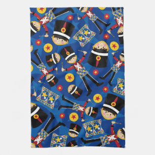 Nussknacker-Soldat, der Trommel-Tuch spielt Handtuch