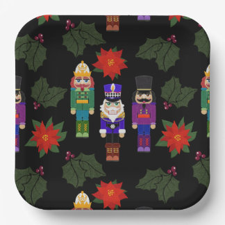 Nussknacker Soldaten Faux-Filz-Stil Whimsical Pappteller