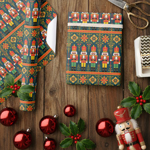 Nussknacker Spielzeugsoldat Muster Weihnachten Geschenkpapier
