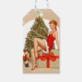 Nussknacker Süße Retro-Pinup-Weihnachts-Geschenkan Geschenkanhänger